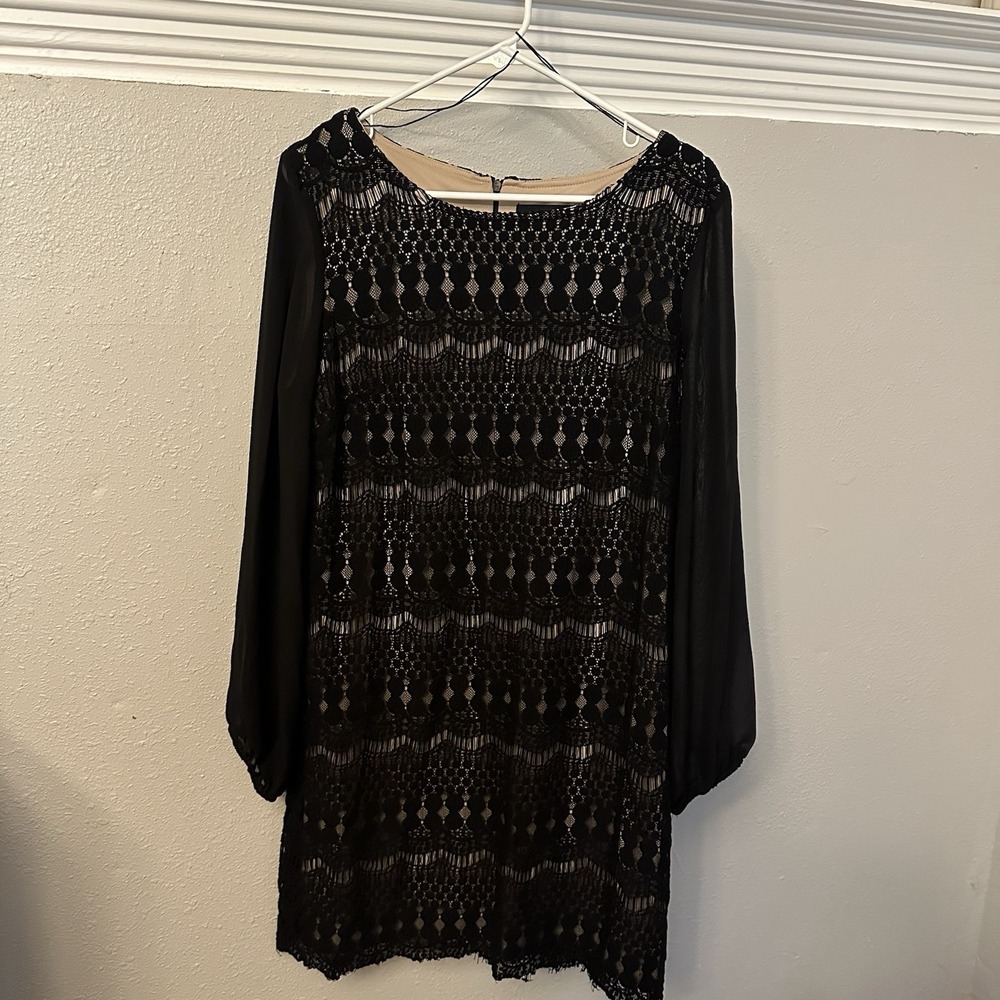 RN Studio Ronni Nicole Black Lace Dress Womens Size 14